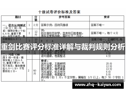 重剑比赛评分标准详解与裁判规则分析